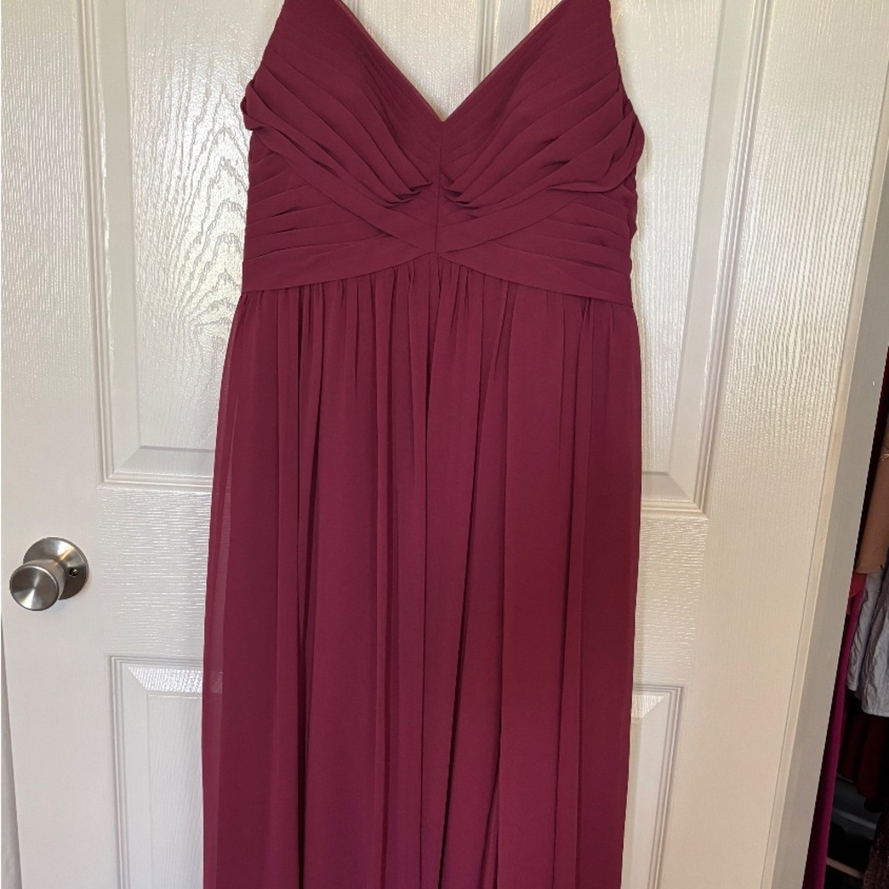 Azazie Strapless Gown in Deep Burgundy